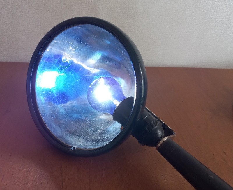 Vintage Soviet Medical Infrared Reflector Lamp for Blue Light Therapy 1990s USSR gallery