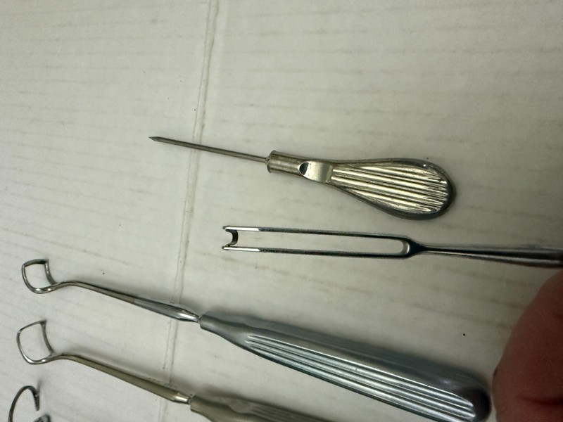 Vintage ENT Doctor Stainless Steel 7 Piece Surgical Tool Estate Lot gallery