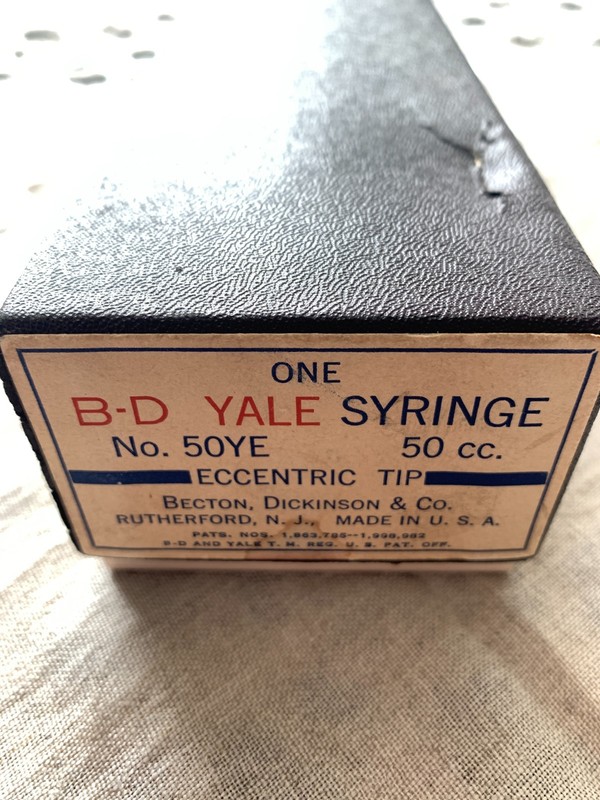 Vintage Glass Syringe B-D YALE 50cc Original Package Becton Dickinson Needles
