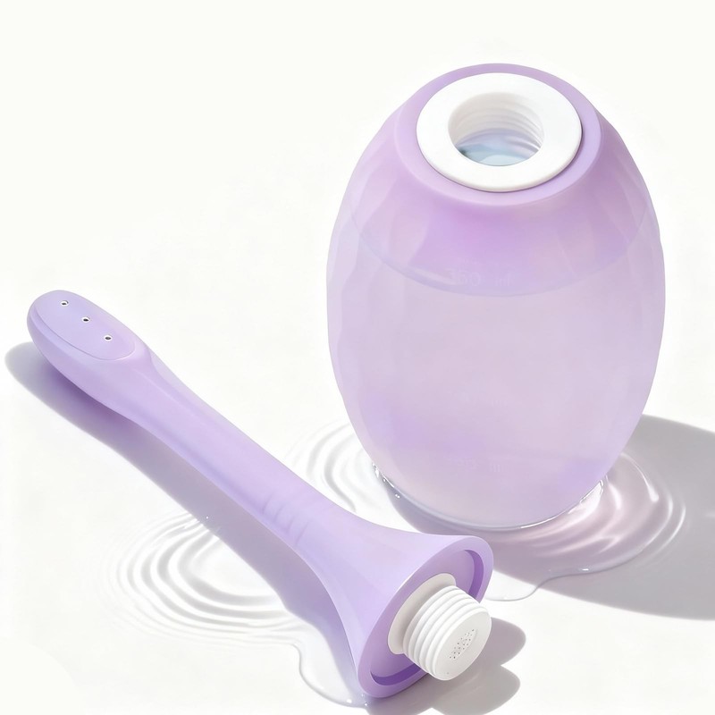 Enema Bulb Douches Anal Cleanse - Product with Bendable Silicone Purple gallery