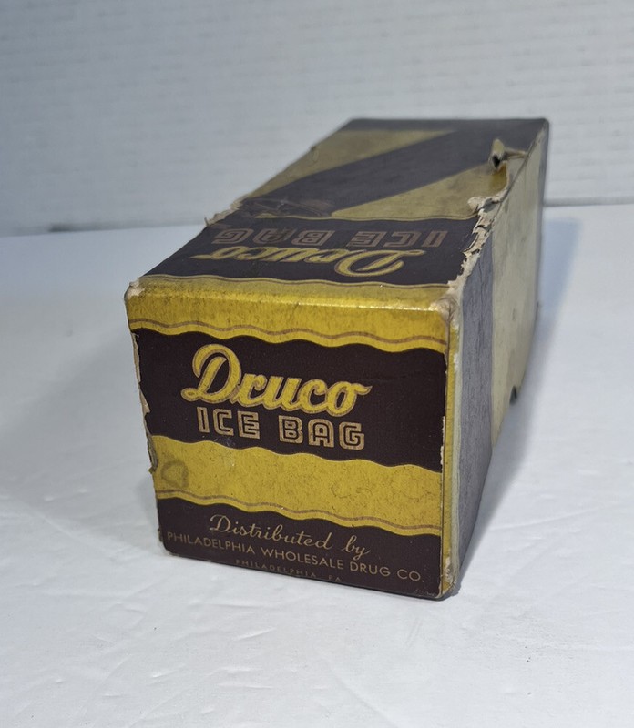 VTG ANTIQUE Druco Ice Bag Pack in Original Box Philadelphia Drug Company gallery