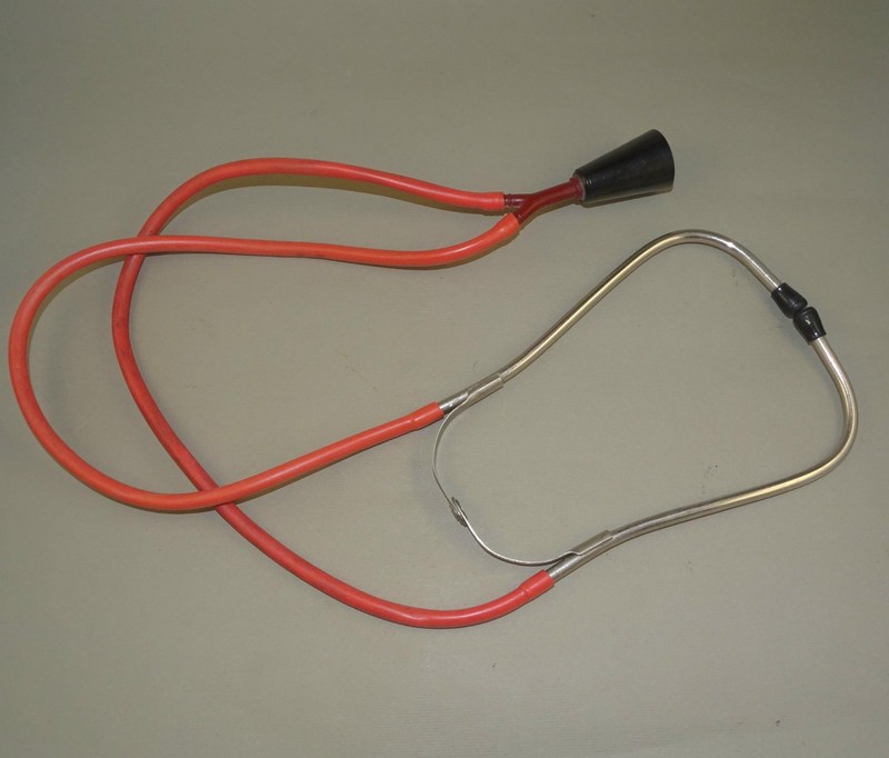 Vintage Classic Doctor Stethoscope ,Red Tubes