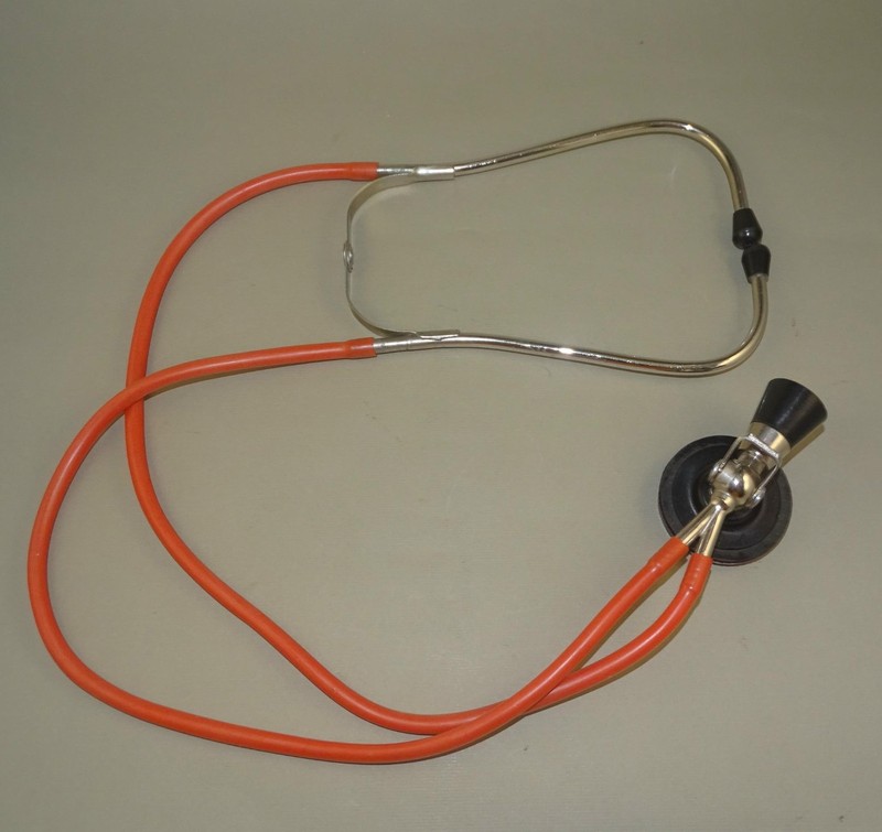 Vintage Classic Doctor Stethoscope ,Red Tubes,Bakelite Parts