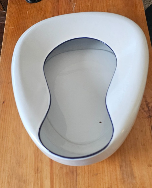 Vintage Bed Pan Urinal White Enamel Porcelain 14” gallery