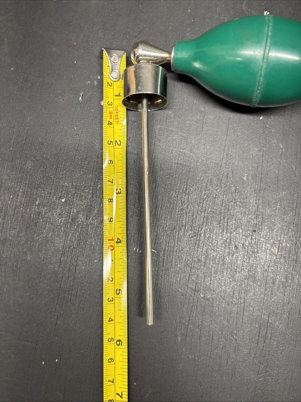 Vintage DeVilbiss Style Metal Atomizer Sprayer Green Squeeze Bulb Barber Medical gallery