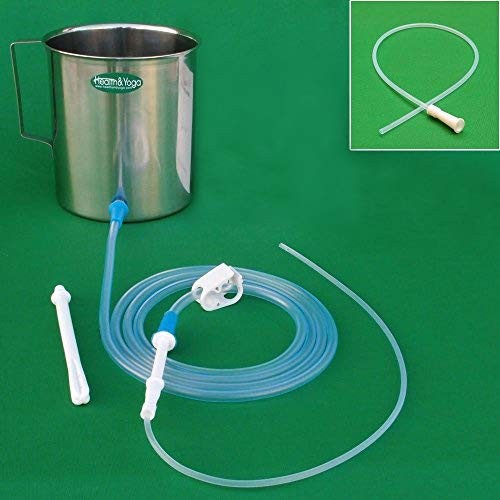 HealthAndYoga™ GutFlo Enema Kit (Stainless Steel Bucket- 2 Quarts, Silver
