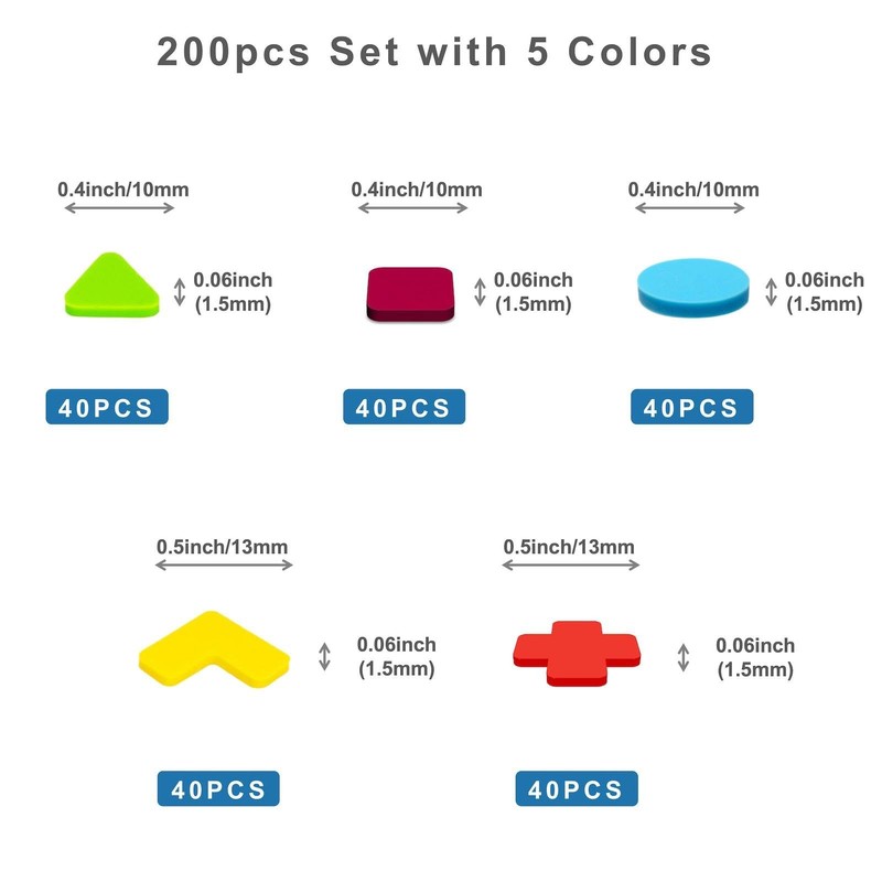 Bump Dots for Visually Impaired 200 Pcs Combo Pack(Yellow&Red&Blue&Purple&Gre... gallery
