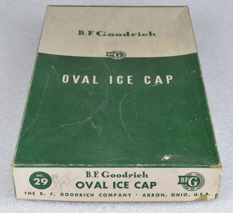 Vintage B.F. Goodrich Rubber Oval Ice Cap Cold Treatment Bag No. 29 w/ Box