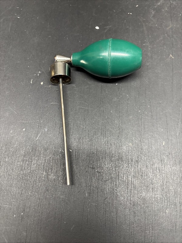 Vintage DeVilbiss Style Metal Atomizer Sprayer Green Squeeze Bulb Barber Medical