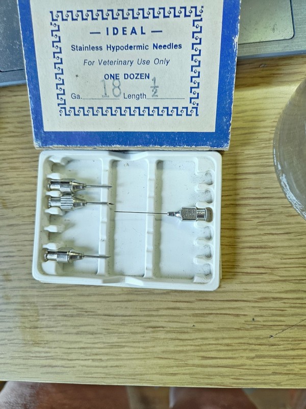 Stainless Hypodermic Needles 4 In Box Never Used NOS