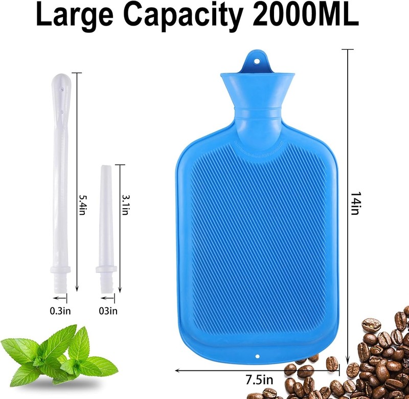 Enema Bag Kit with 5ft Hose Coffee Enemas at Home Water Shower 2 L, Blue gallery