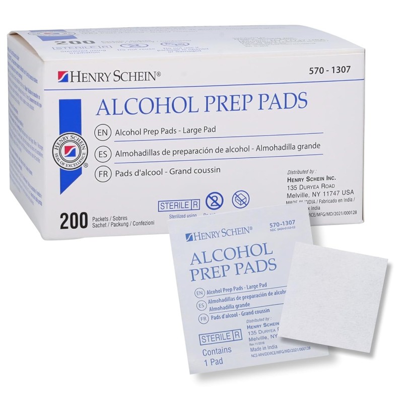 Large Alcohol Prep Pads 200 Box 70% Isopropyl Sterile Skin Prep
