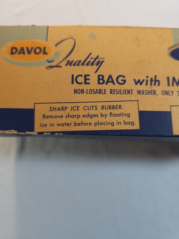 Vintage Davol Quality English Ice Bag 439 Medium/ 9"D. Original Box Made in USA gallery