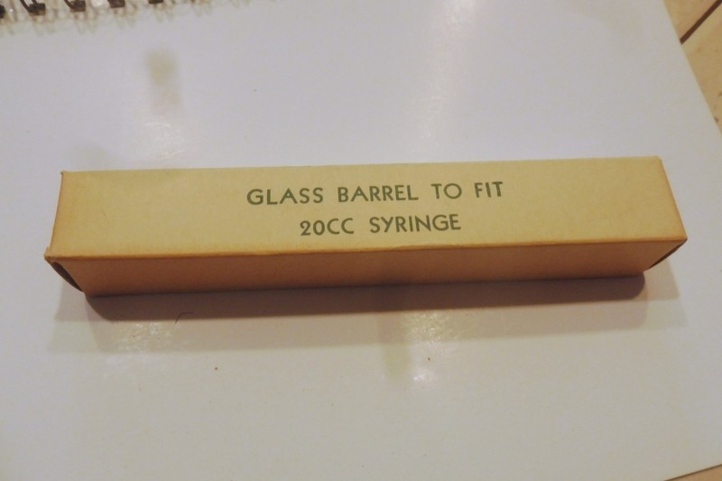 VINTAGE NOS NIB GENERIC 20 CC SYRINGE GLASS BARREL