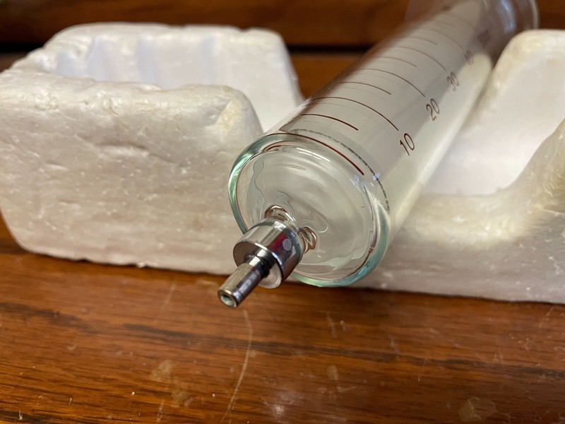 Vintage B-D Multifit 50cc Glass Syringe Made In U.S.A. gallery