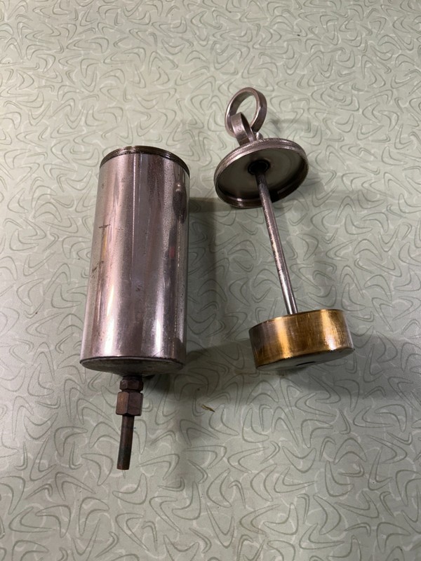 Vintage Brass Plated Veterinary or Medical Syringe 3 Ring-approx 250 ml gallery
