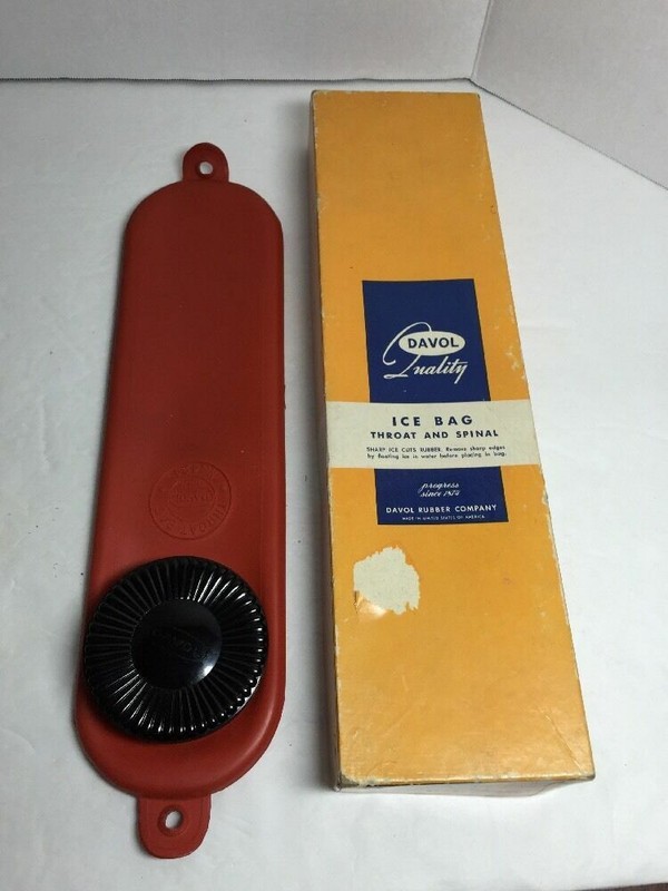 Davol 424 Throat & Spinal Ice Bag Vintage Orig Box W/ 1947 Flyer A524