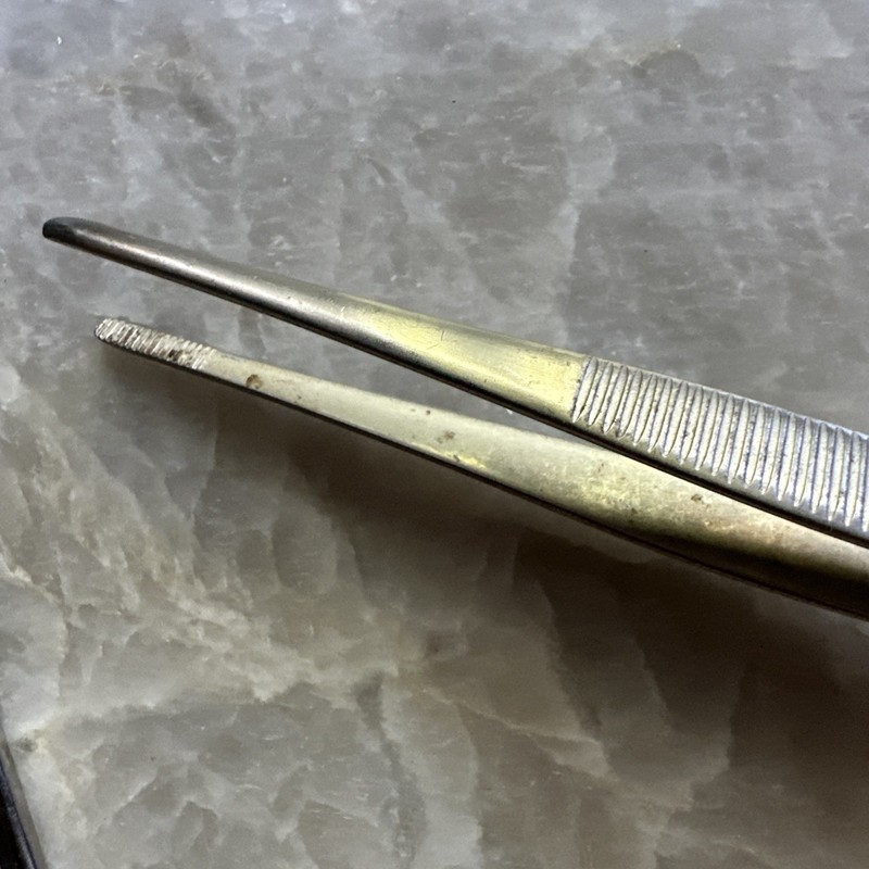 Lot Of 3 Vintage Medical Tools Stainless Tweezers, Hemostatic Forceps, Diss Scis gallery