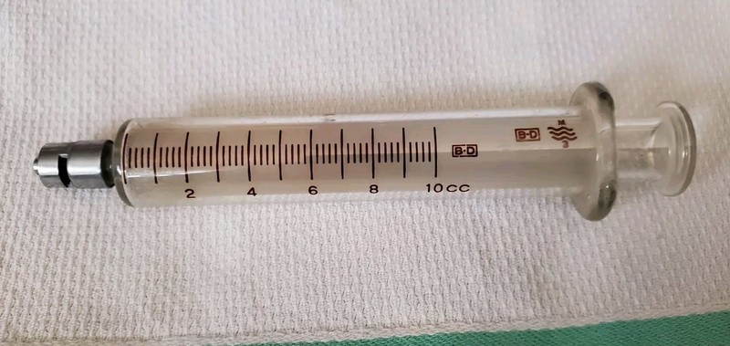 Vintage Becton Dickinson BD Multifit Large Glass Syringe w/ Luer Lok Tip 10cc gallery