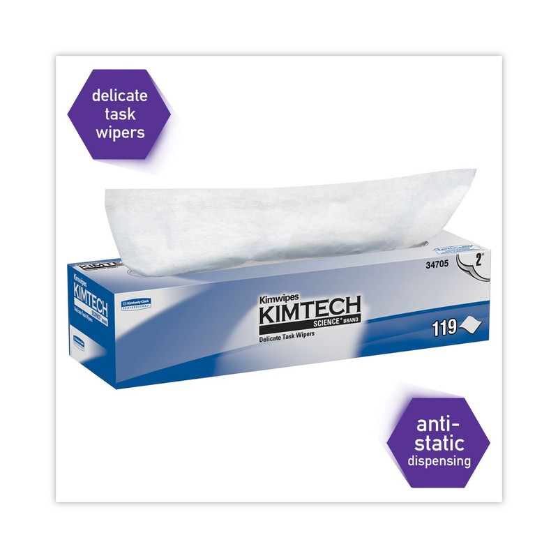KIMWIPES Delicate Task Wipers, 2-Ply, 11 4/5 x 11 4/5, 119/Box, 15 bx / ctn gallery