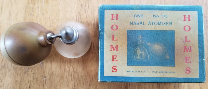 Vintage T.J. Holmes Nasal Atomizer w/Box No. 175 Throat Mouth circa 1930s RARE