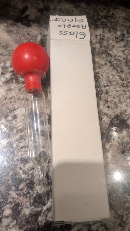 Vintage Glass Syringe ,Bulb Mercer Glass Work 7/55