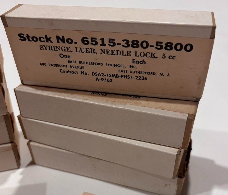 10 Vintage Glass Syringes 5 CC Vintage Medical Supplies Luer Needle Lock Lot gallery
