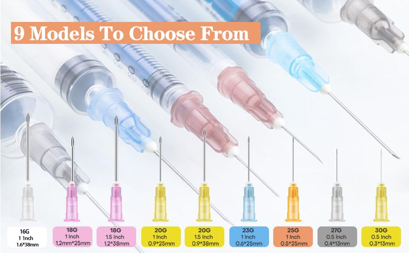 100Pcs 25G Needles 25Gauge 1Inch/25Mm Sterile Disposable Injection Needles Di... gallery