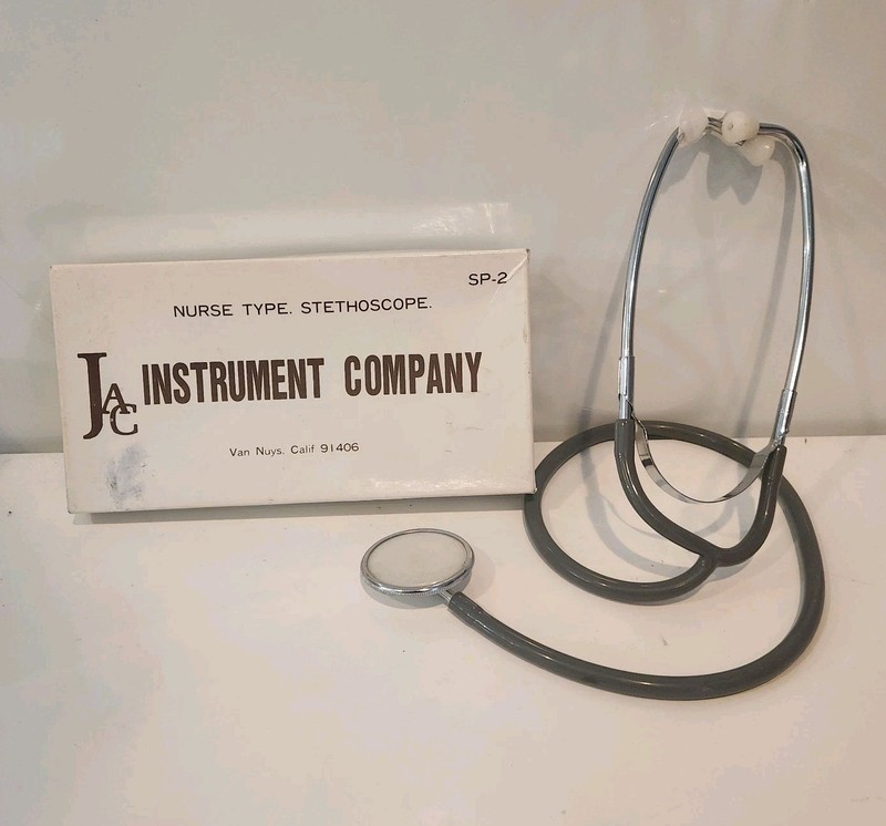 Vintage JAC Stethoscope SP-2 Nurse Type Grey Single Head Collectible