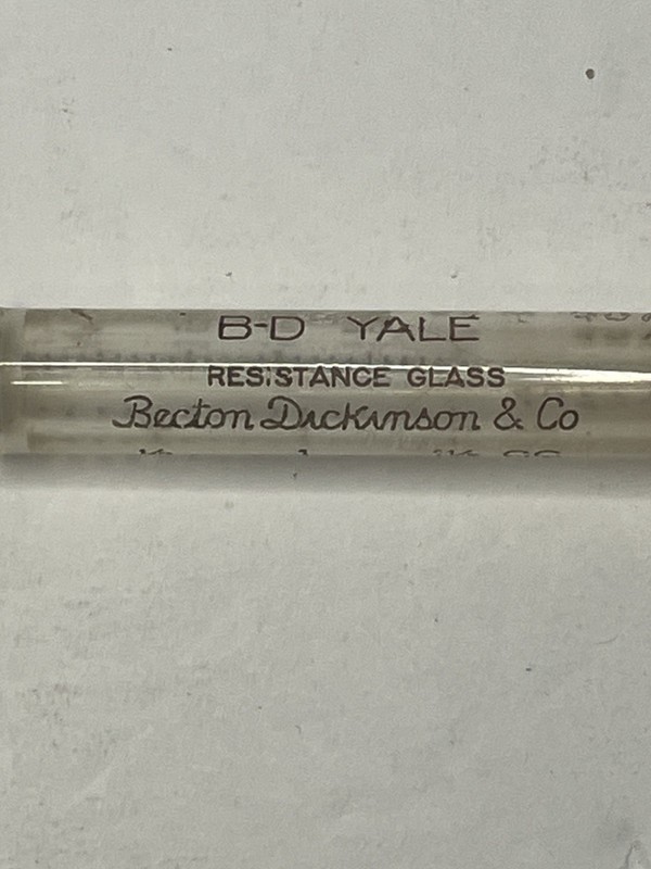 Early 1900s Glass Syringe .B-D Yale Resistance Glass. Becton Dickinson & Co gallery