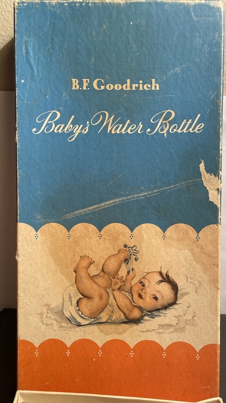 VINTAGE 1950'S B.F. GOODRICH BABY'S WATER BOTTLE IN ORIGINAL BOX gallery