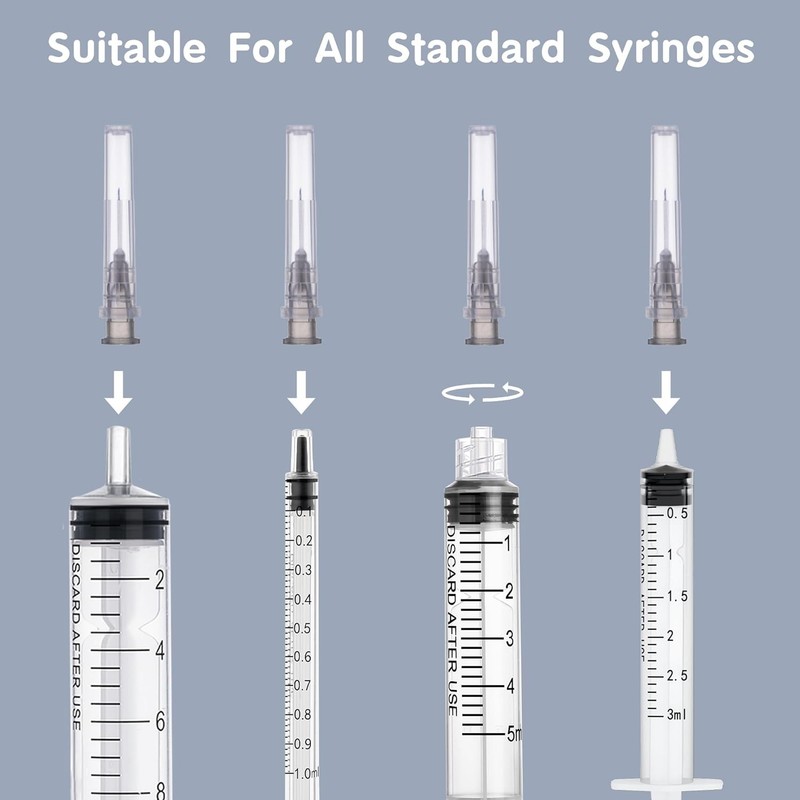 100 Pack 27 Gauge 1/2 inch Disposable Needles with Caps for Industrial... gallery