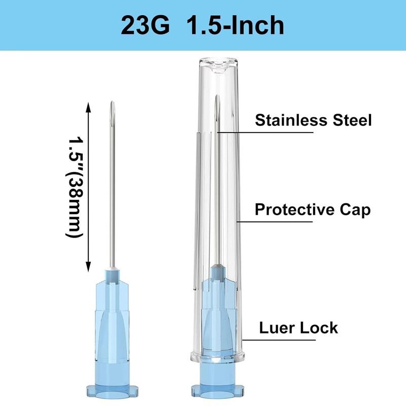 Versatile 23G 1.5'' Needles, 100 Count - Perfect for Liquids and Adaptable Uses gallery
