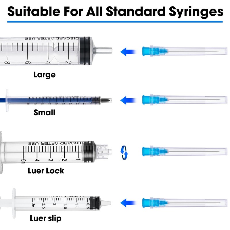 Meterbox 100 Pack 23 Ga 1.5 inch Disposable Needles with Caps 23G gallery