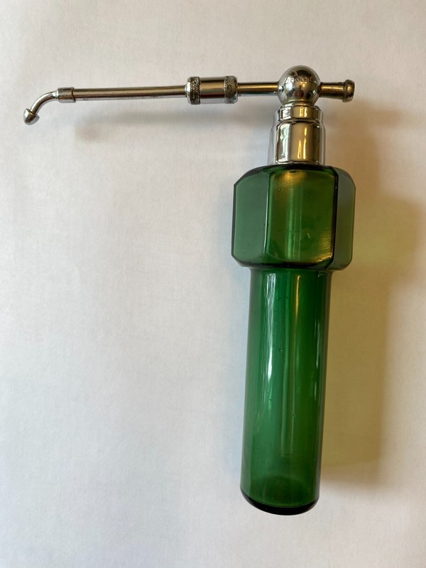 DeVilbiss Atomizer – Dental/Medical – Rare Green Hexagonal Glass