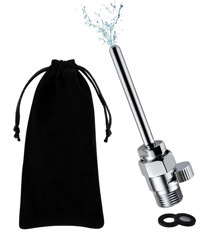 Shower Enema Cleaner, Smooth Metal Douche Nozzle Polished Chrome