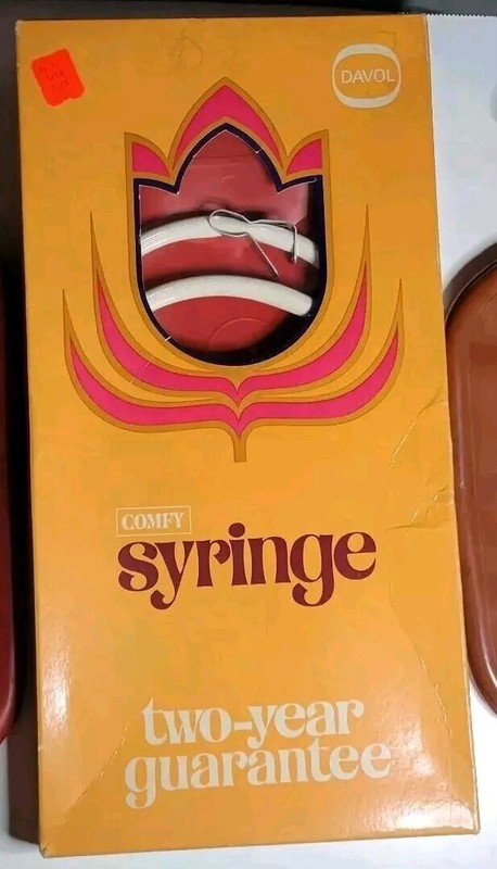 Vntg Davol COMFY Red Water Bottle/Syringe Combination Original Box USA Made