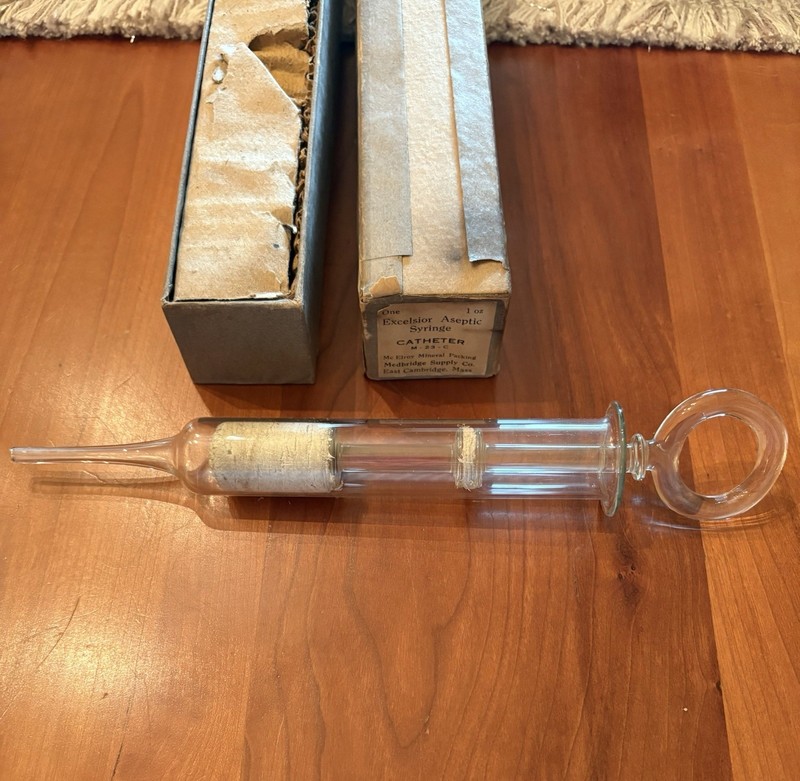 Antique Excelsior Aseptic Syringe Catheter, 30cc ( 1 oz) Medbridge Supply Co.