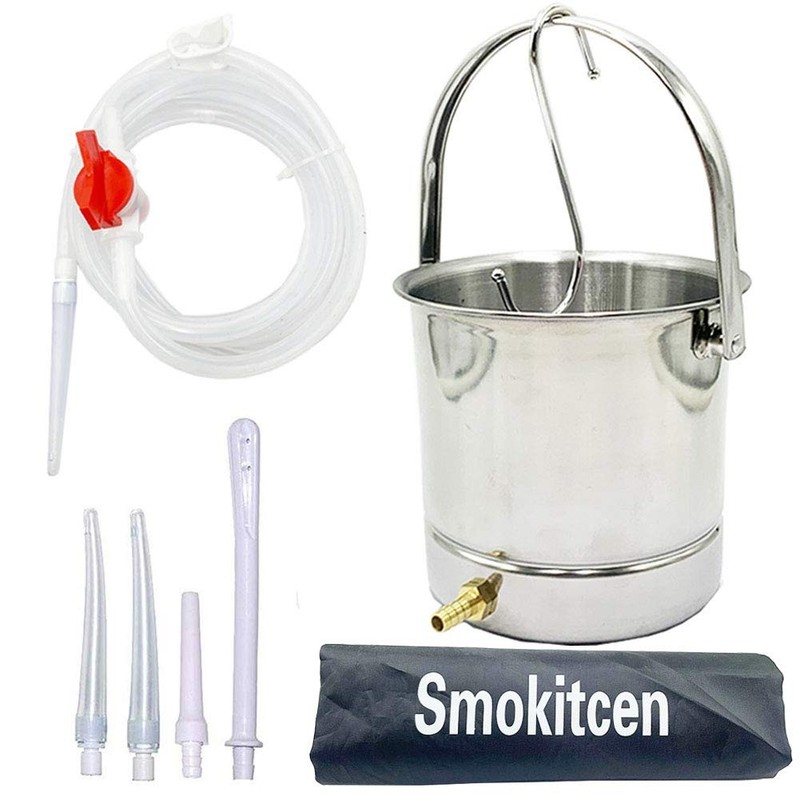 Smokitcen Coffee Enema Bucket Kit Stainless Steel 2 12 Piece Set, Silver