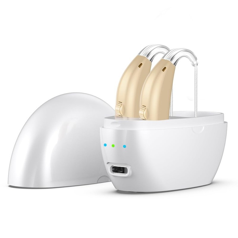 Hearing Aids for Seniors,Rechargeable Amplifier with Noise White