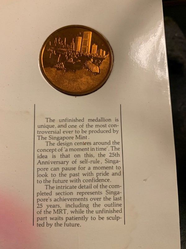 Singapore Mint "The Unfinished Medallion" 1959-1984 gallery