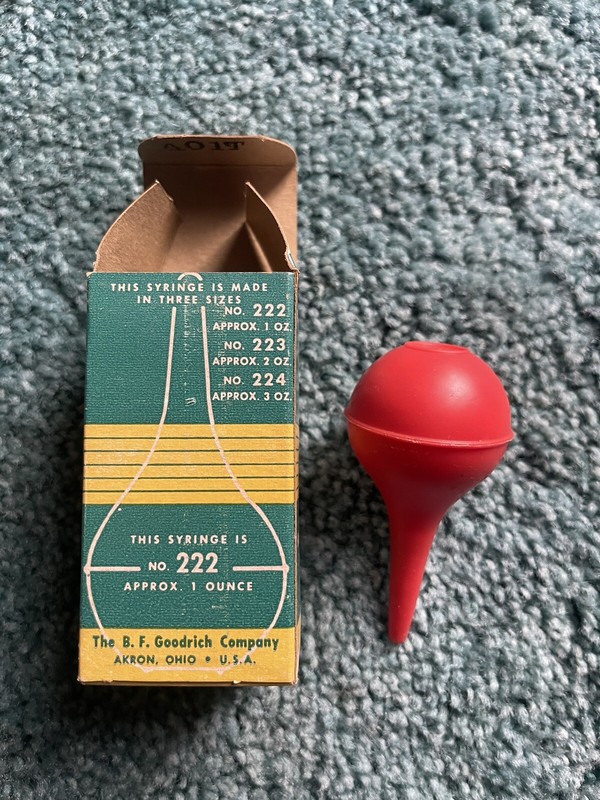 Vintage - BF Goodrich - Ease Flex - Koroseal Ear & Ulcer Syringe w Box gallery
