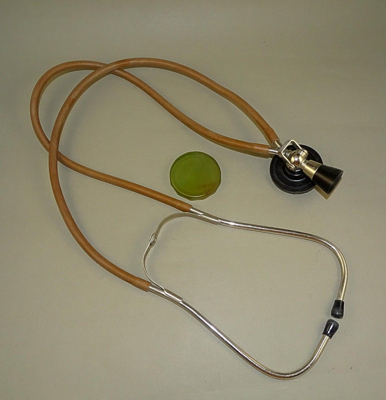 Vintage Classic Doctor Stethoscope ,Brown Tubes,Bakelite Parts