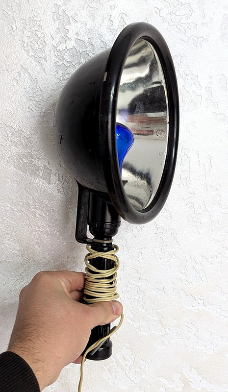 Vintage Soviet USSR Medical Infrared Reflector Lamp Blue Light Therapy Working gallery