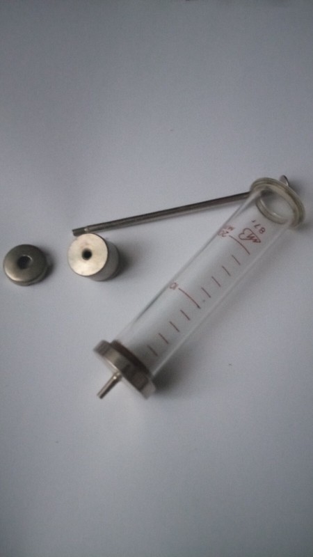 Vintage 20ml collapsible, reusable glass syringe, USSR gallery