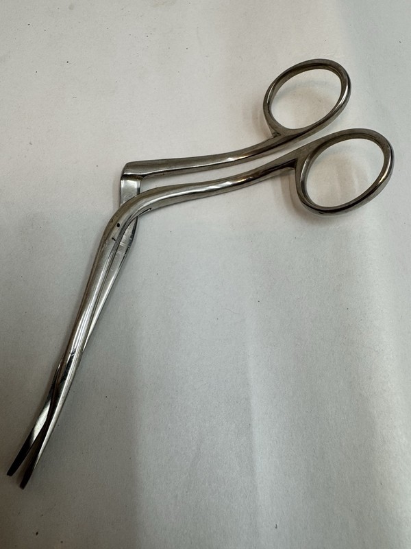 Vintage Down Bros London ENT Surgical Forceps 90° Angled Nasal Polyp Catheter In gallery