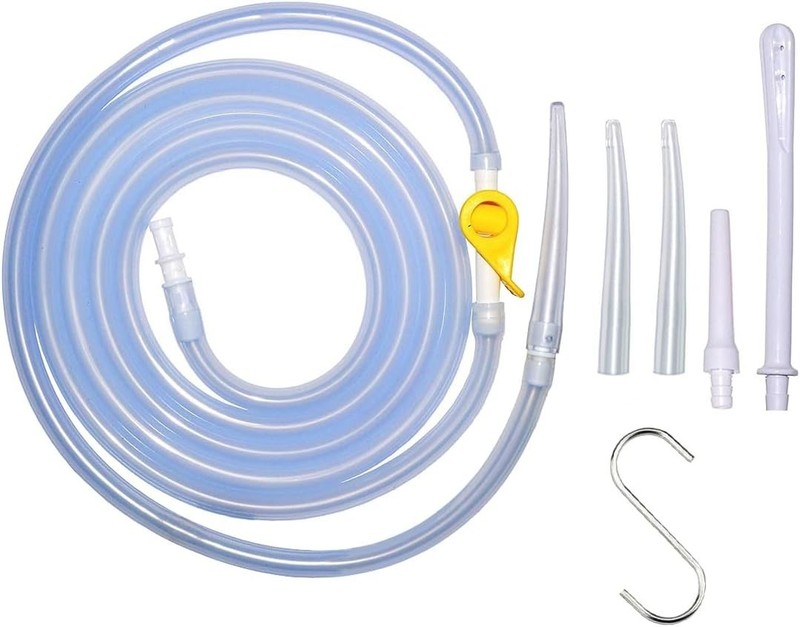 Enema Kit Replacement Part Silicone Hose Colon 8 Piece Set, Clear