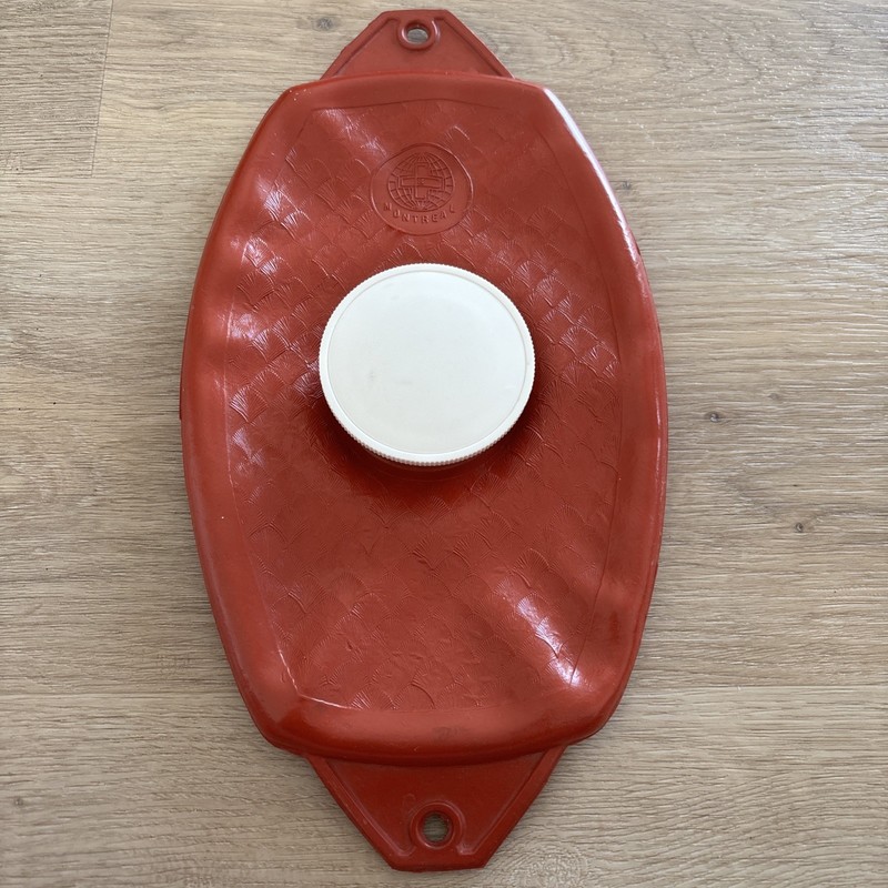 VTG Retro Montreal Hot Water Bottle Red Thick Rubber Made Canada