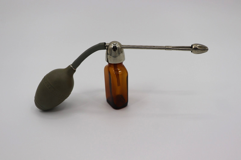 Antique Vintage Brown Atomizer Medicinal Throat Sprayer Pharmacetical Container