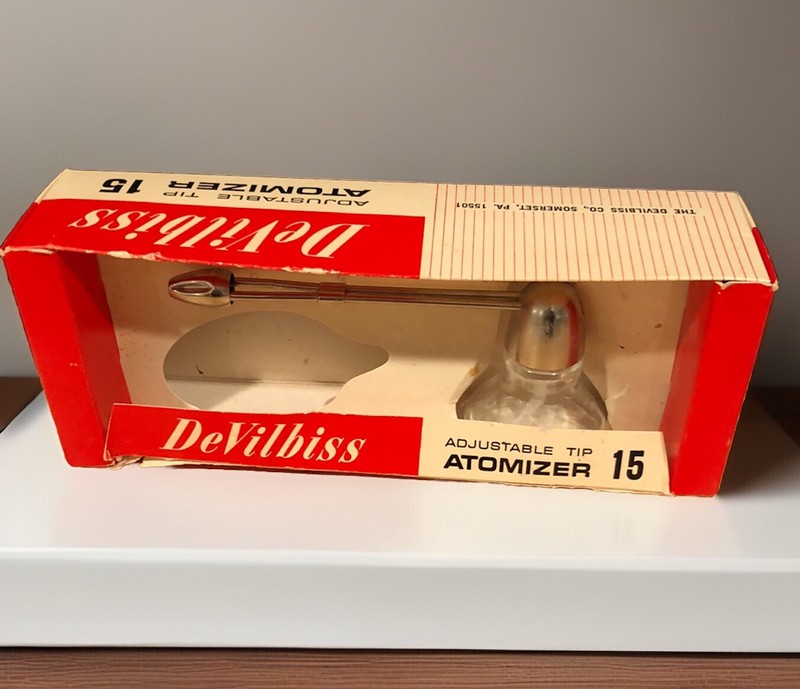 Atomizer Glass (missing Bulb) Original Box NOS VTG Devilbiss